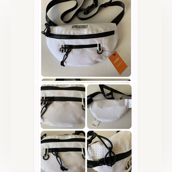 FUBU NWT RARE Collaboration Crossbody Bum Belt Bag Fanny Pack White Black - Picture 2 of 4